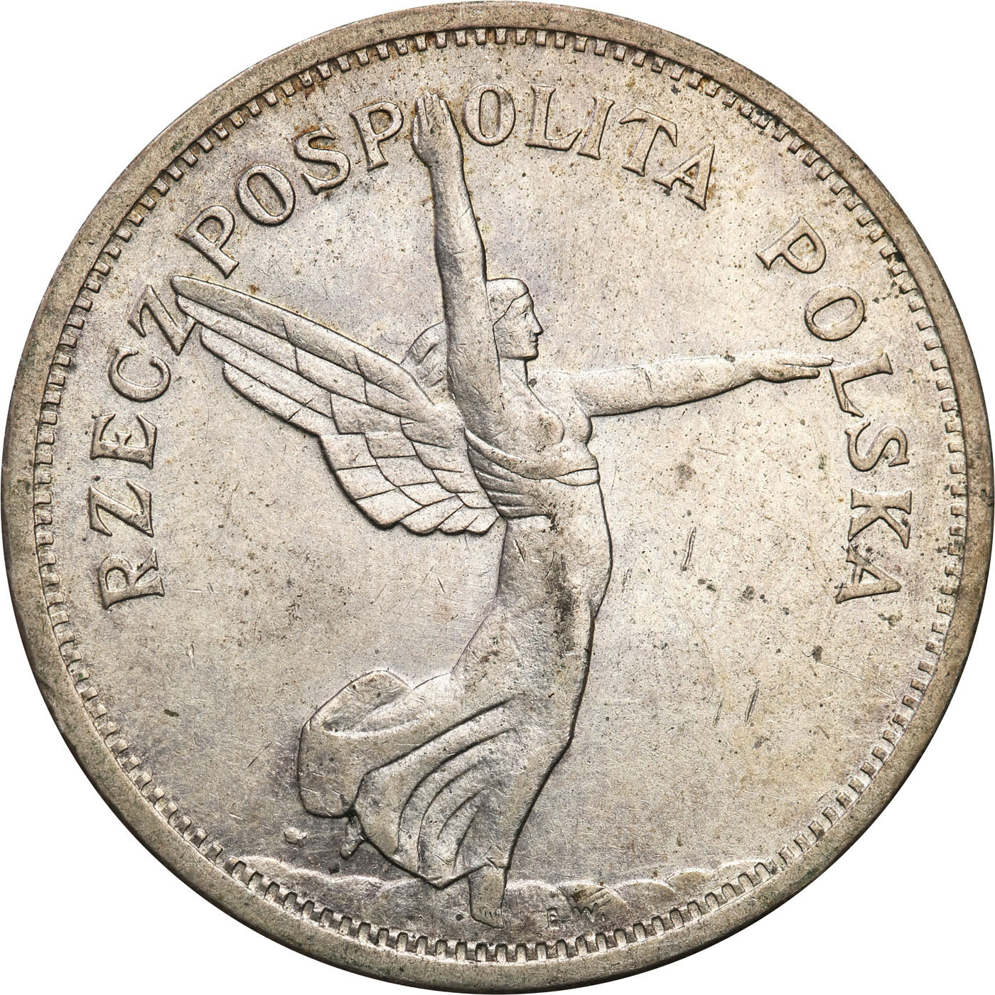 II RP. 5 złotych 1928 Nike ze znakiem mennicy - PIĘKNA